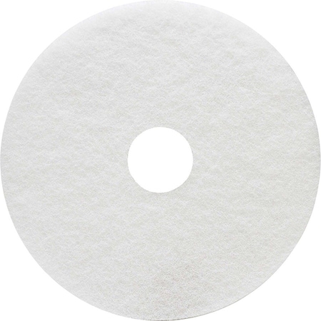 Genuine Joe Floor Cleaner Pad - 16in Diameter - White, 5PK GJO18405